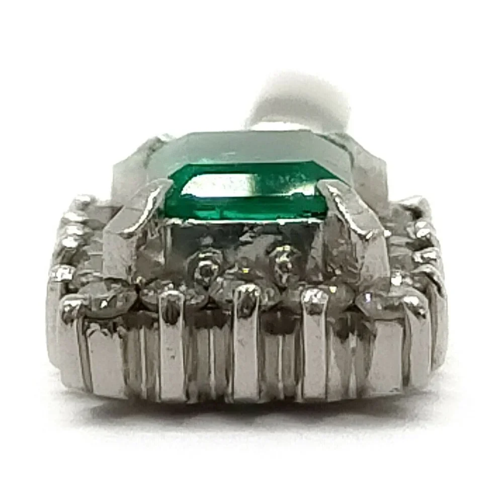 Jewelry Pendant Head Emerald 0.39ct Platinum swank - Picture 2 of 9